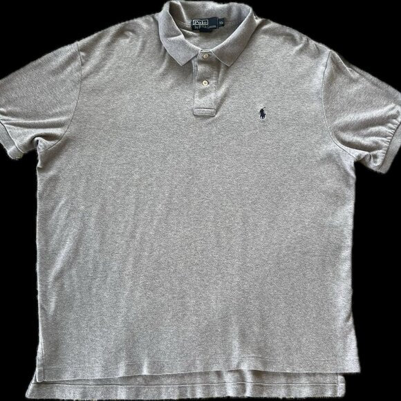 POLO Ralph Lauren Men's Gray Soft Cotton/Jersey Knit Polo Shirt - Classic Fit XL - Picture 2 of 6